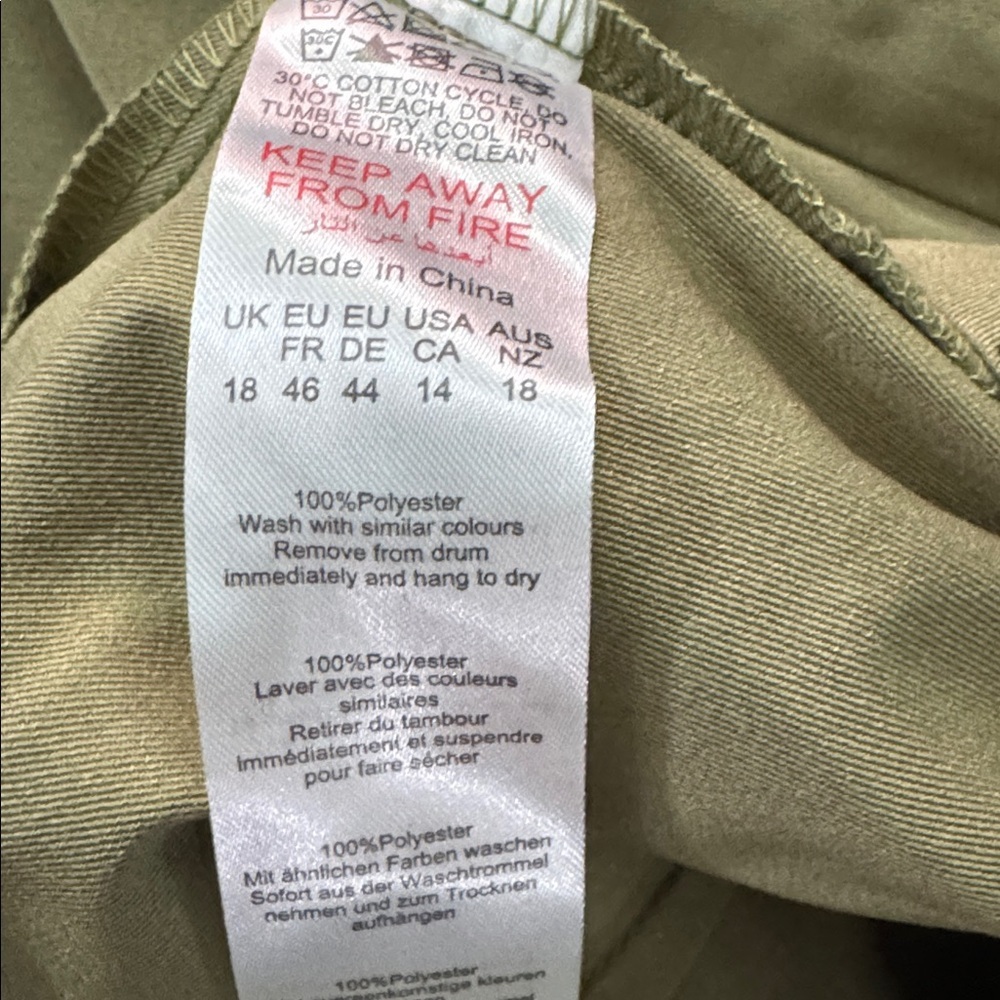 PrettyLittleThing Shape Olive Utility Cargo Pants Wide Leg Streetwear - Picture 7 of 8